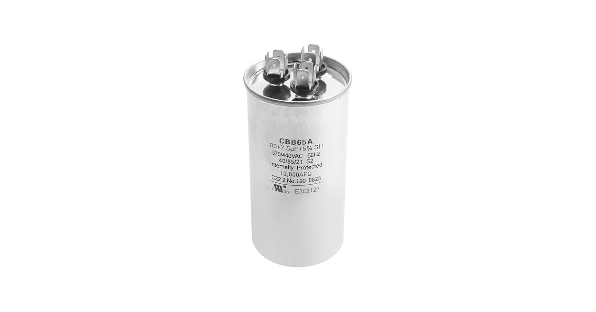 LEDBarz 132348 Dual Run Round Start Capacitor 80+7.5 Mfd 370
